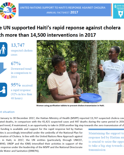 Factsheet sur la lutte contre le choléra en Haiti en 2017